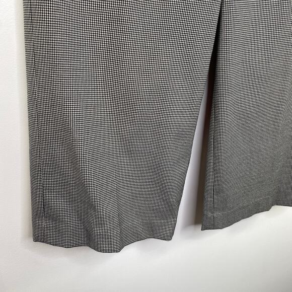 Ann Taylor LOFT Black Cream Micro Houndstooth Cropped Capri Pants Women's Size 4 - Picture 3 of 10